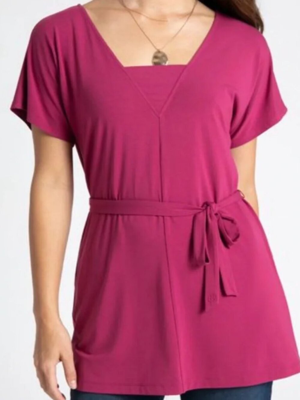 New Betabrand Dominique Tunic Top Petal Pink Small